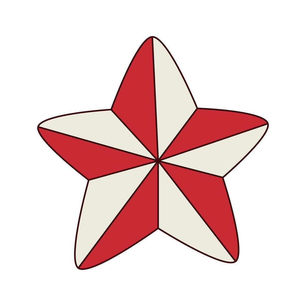 A Christmas Ornament Star 1 Vector isolated on white background in a minimal xmas concept