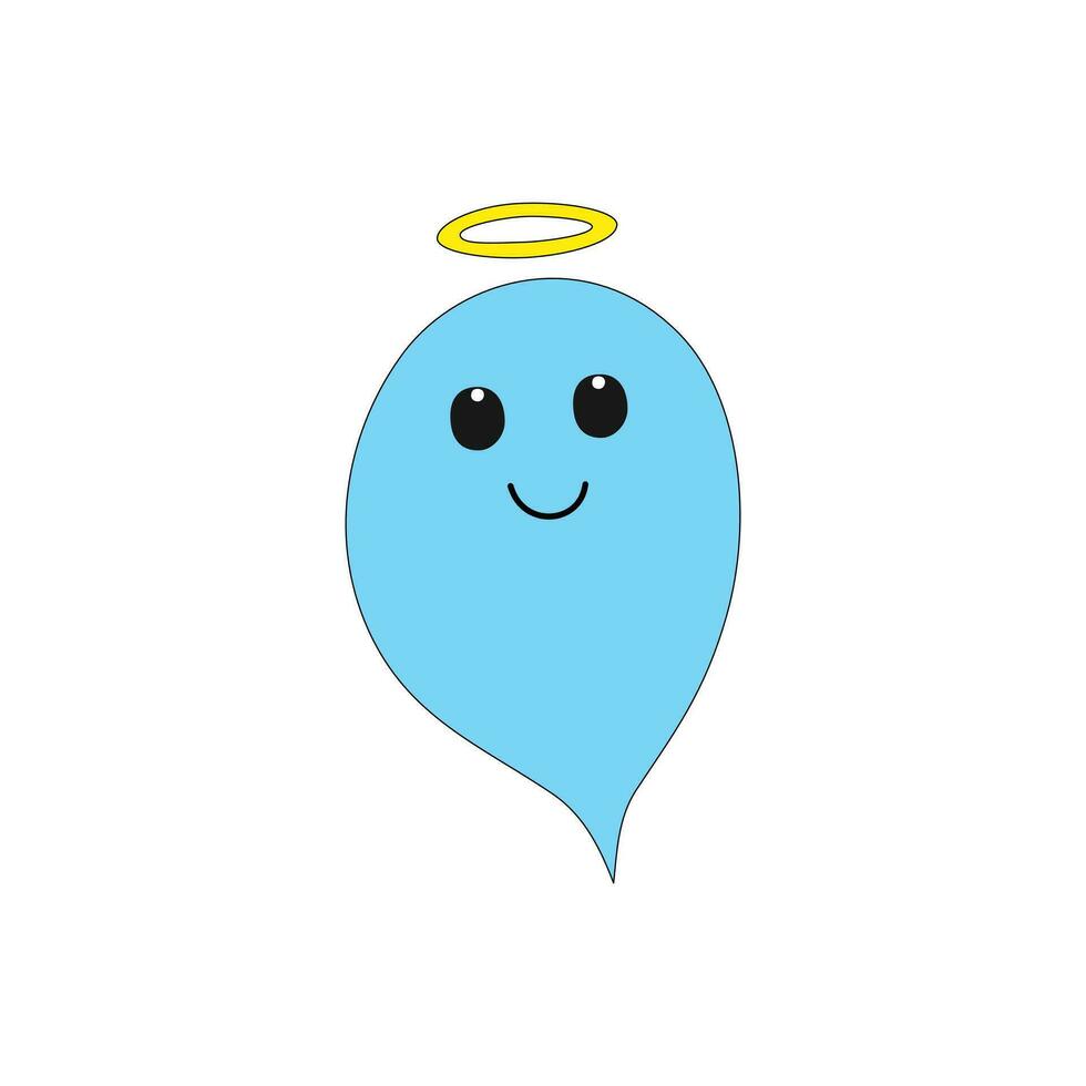 A Soul in Cute Halloween Cartoon theme Vector isolated on white background