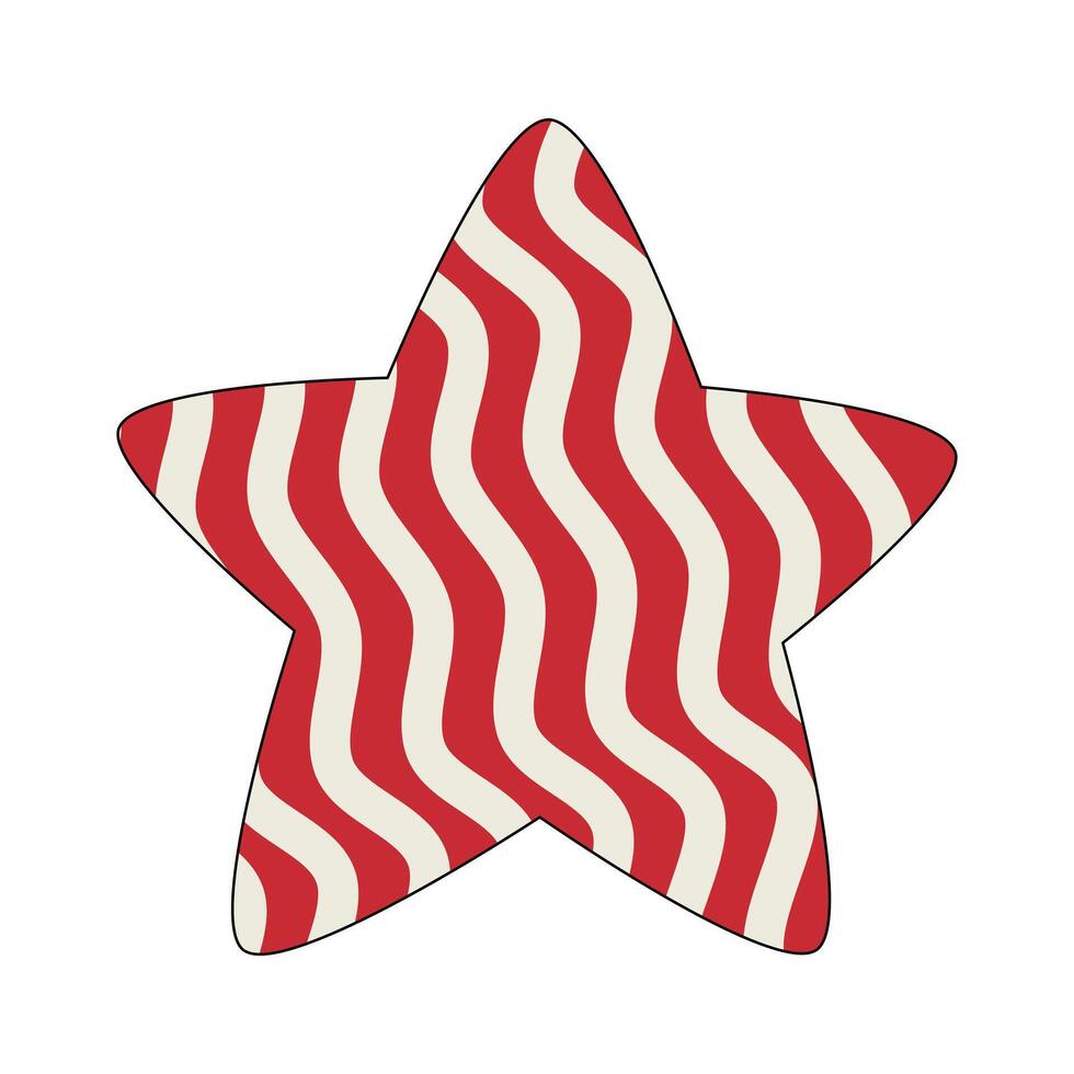 A Christmas Ornament Star 4 Vector isolated on white background in a minimal xmas concept