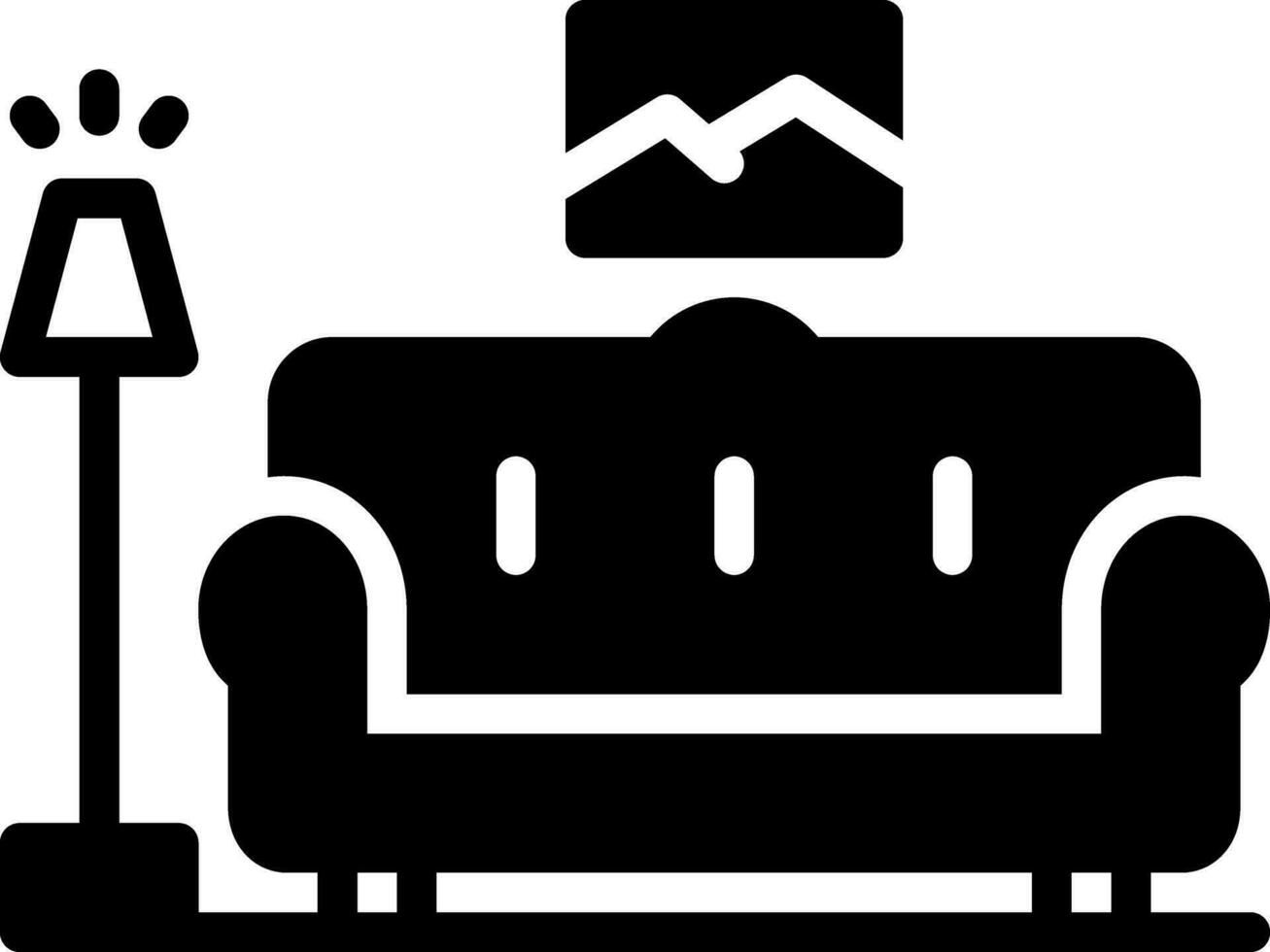 solid icon for couch vector