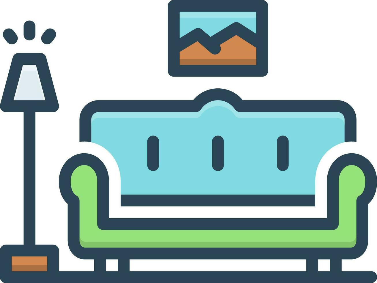 color icon for couch vector