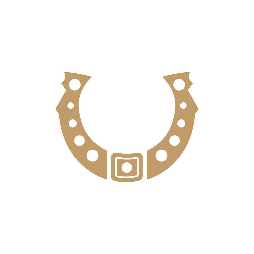 Horseshoe Logo Simple Vector Design Vintage Retro Western Illustrator Template
