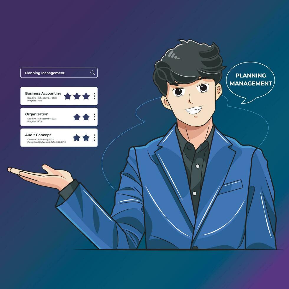 Business Illustration. Planning management, Business accounting and organization vector illustration free download