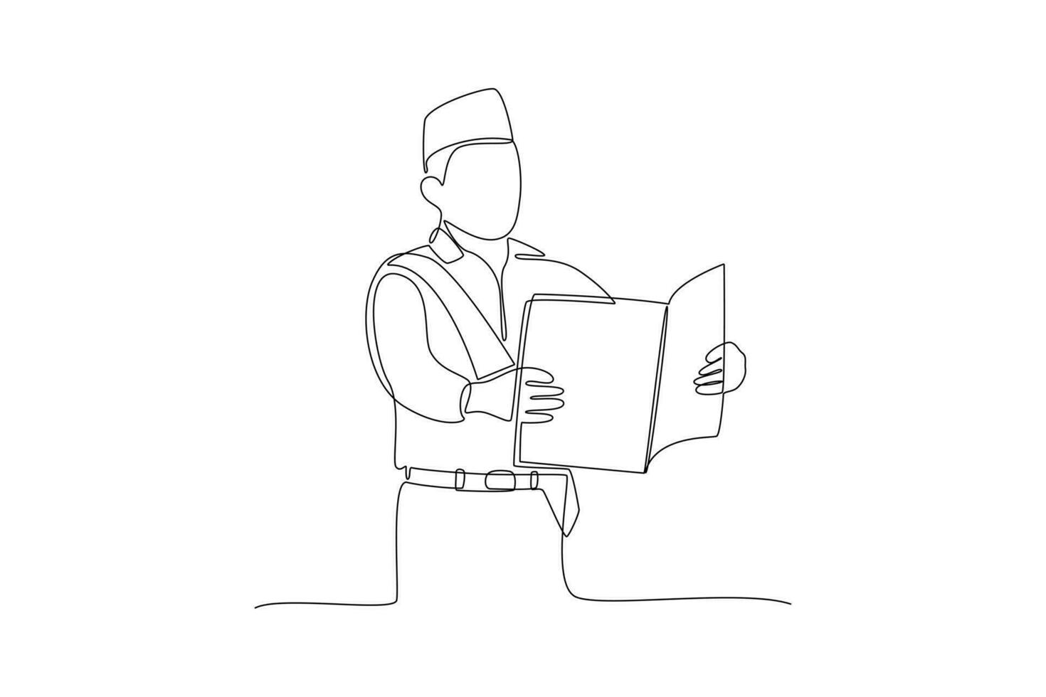 Continuous one line drawing Selamat Hari Sumpah Pemuda. Translation Happy Indonesian Youth Pledge concept. Doodle vector illustration.