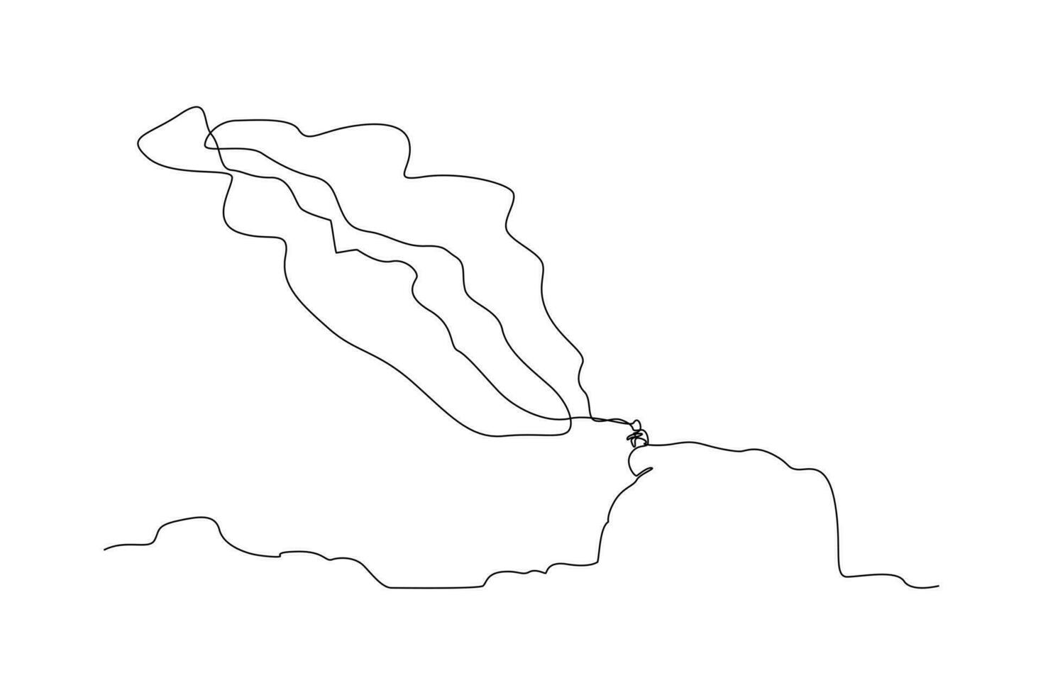 One continuous line drawing of Planets, stars, asteroids, and comets in outer space. Galaxy concept. Doodle vector illustration in simple linear style.