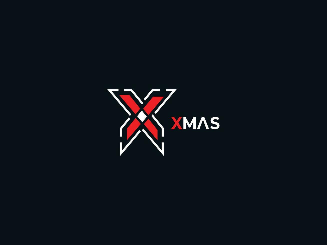XMAS letter X logo design vector