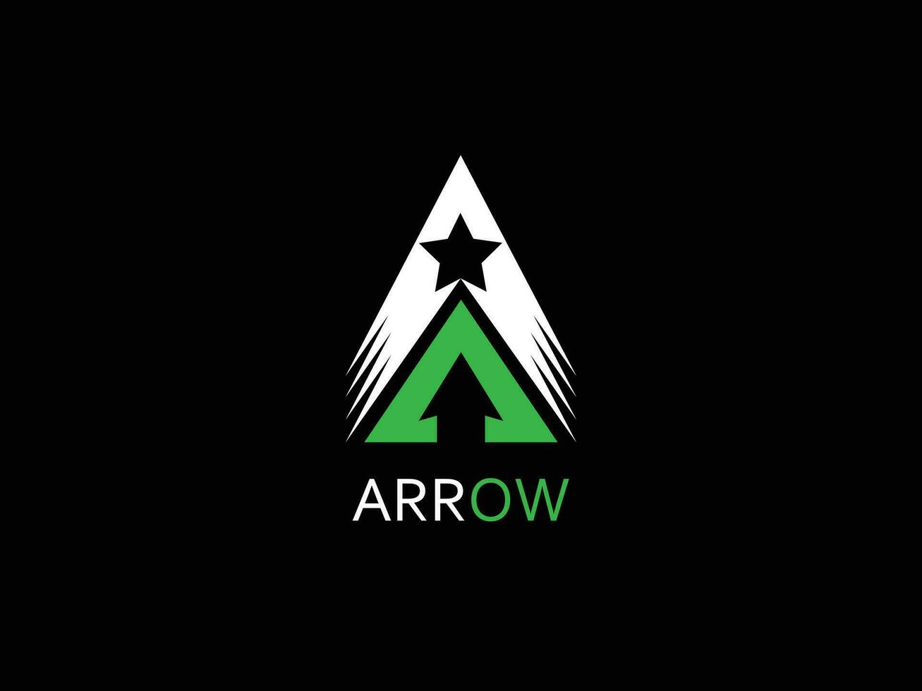 Arrow logo with a letter vector