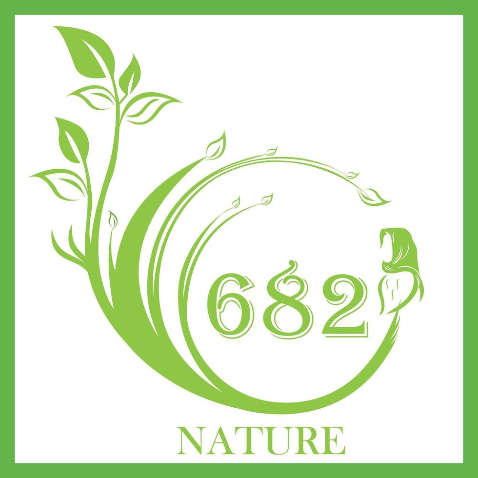Nature green leaf design with number 682 27695179 Vector Art at Vecteezy