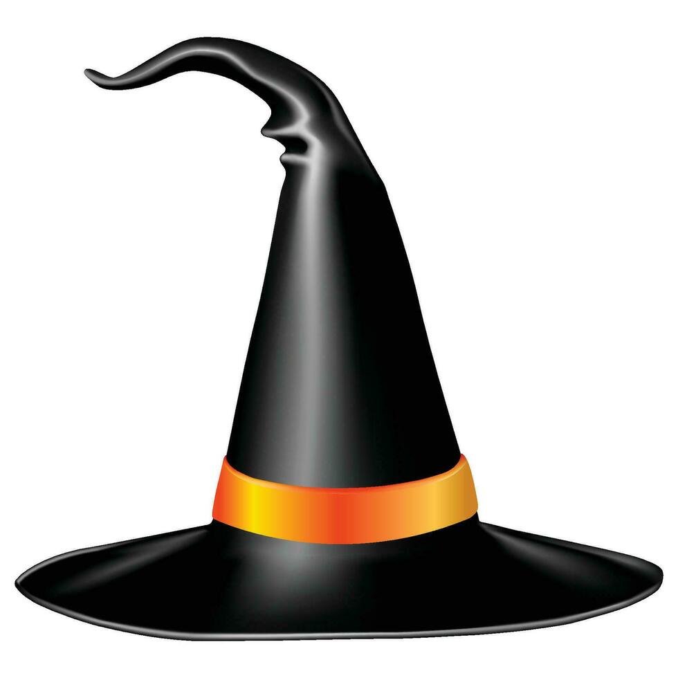 halloween witch hat, Black hat halloween decorations vector