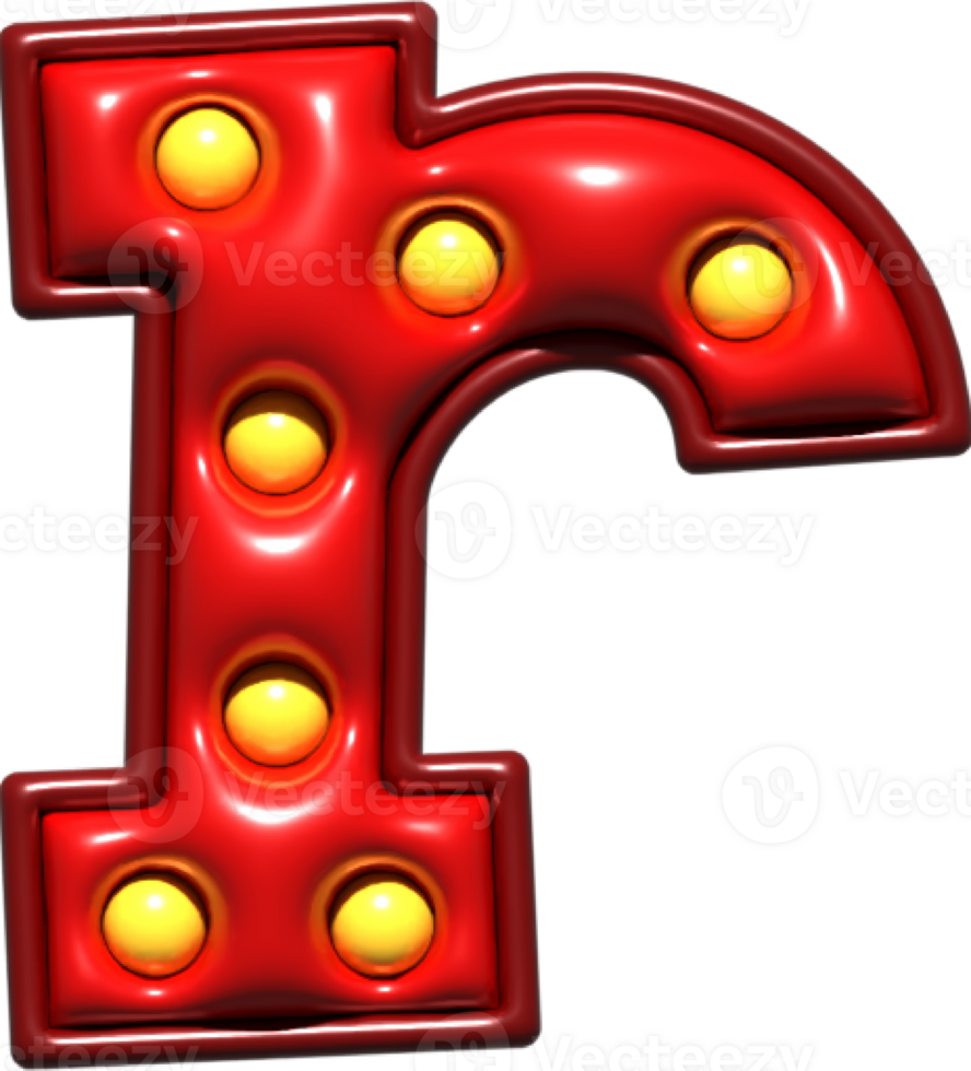 Shiny Red 3D Lowercase Letter R png