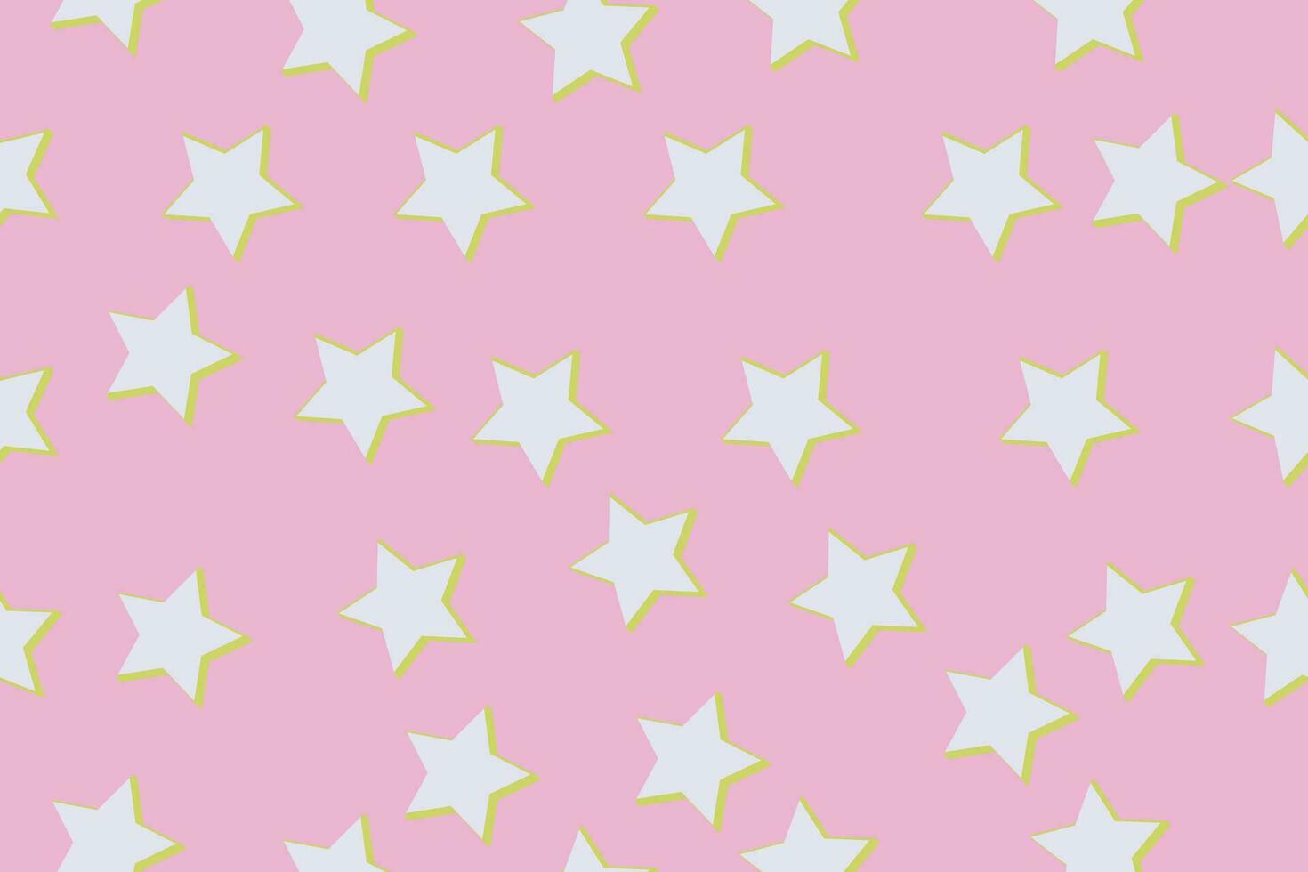 Barbie style. Seamless vector pattern with voluminous pastel stars on a pink background. Cotton fabric for sewing, patchwork, print, design, fabrics, textile fabrics, fabrics. Vector illustration