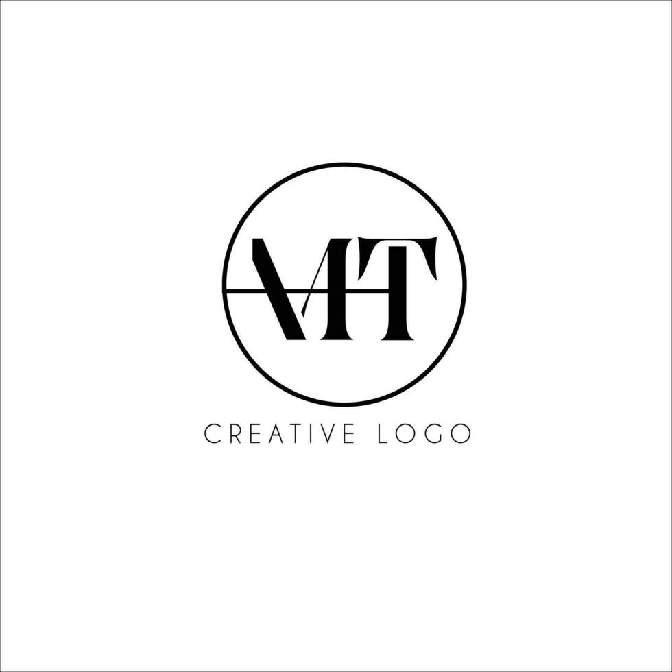 MT initial letter logo design vector