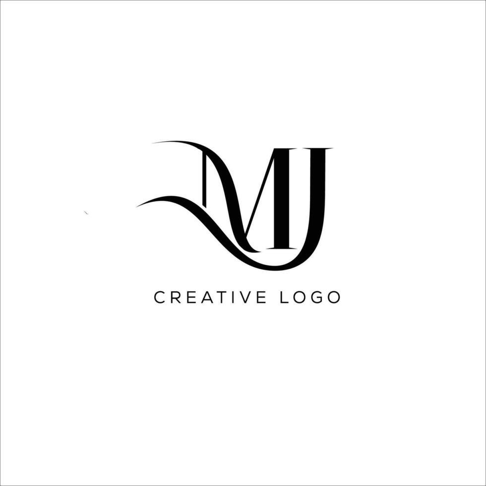 MJ initial letter logo design vector