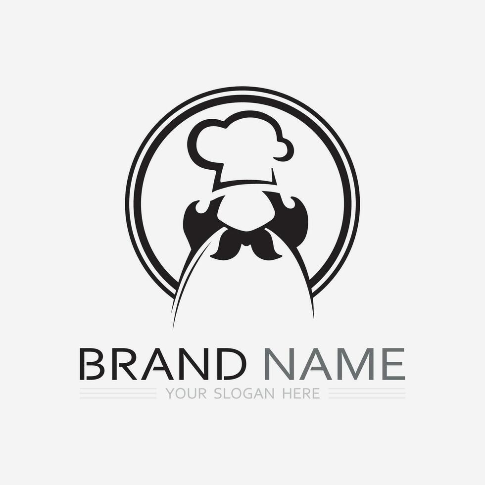 KITCHEN AND CHEF LOGO FOOD ICON RESTO AND CAFE DESIGN VECTOR GRAPHIC ILLUSTRATION