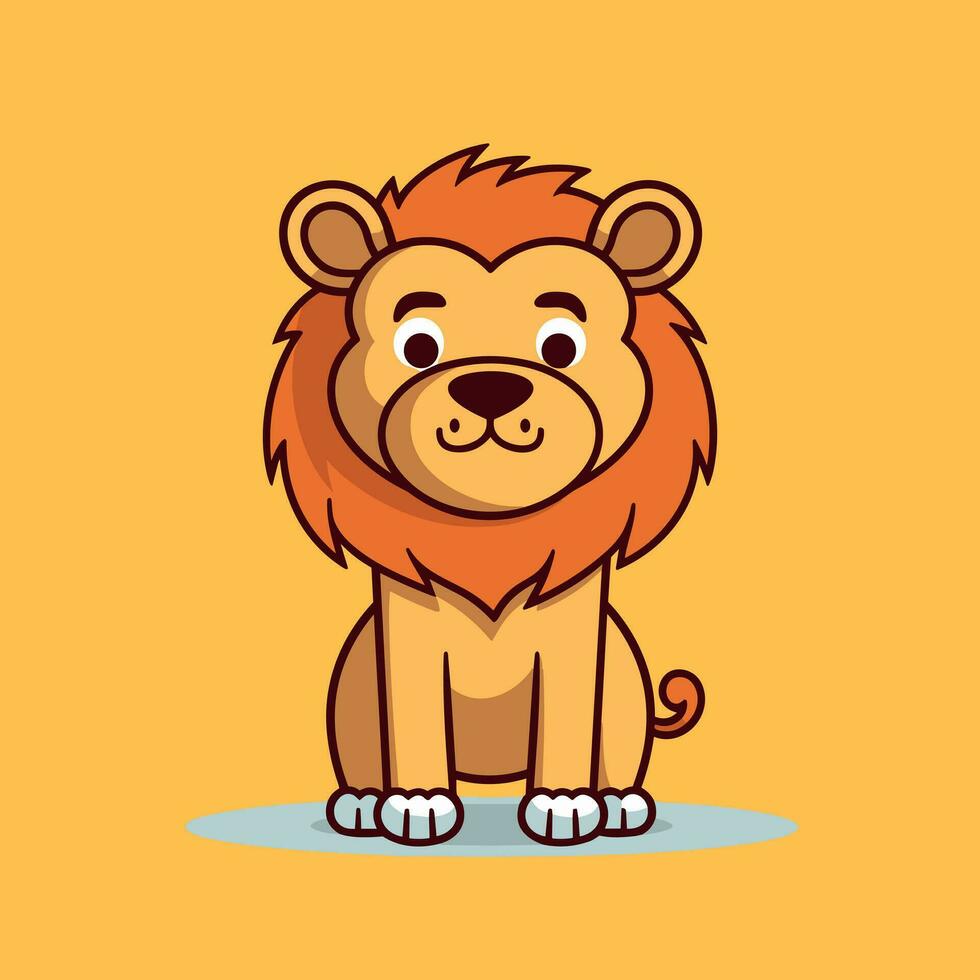 león símbolo linda león dibujos animados vector