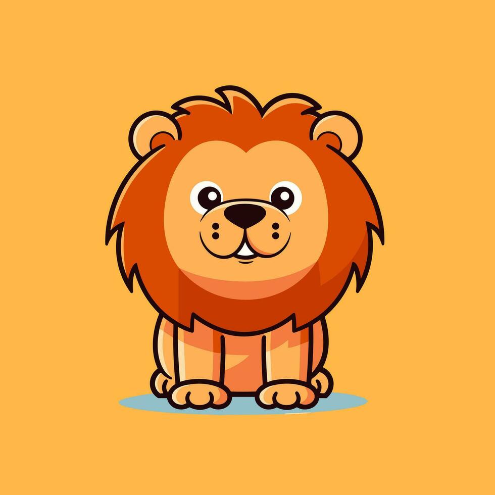 león símbolo linda león dibujos animados vector