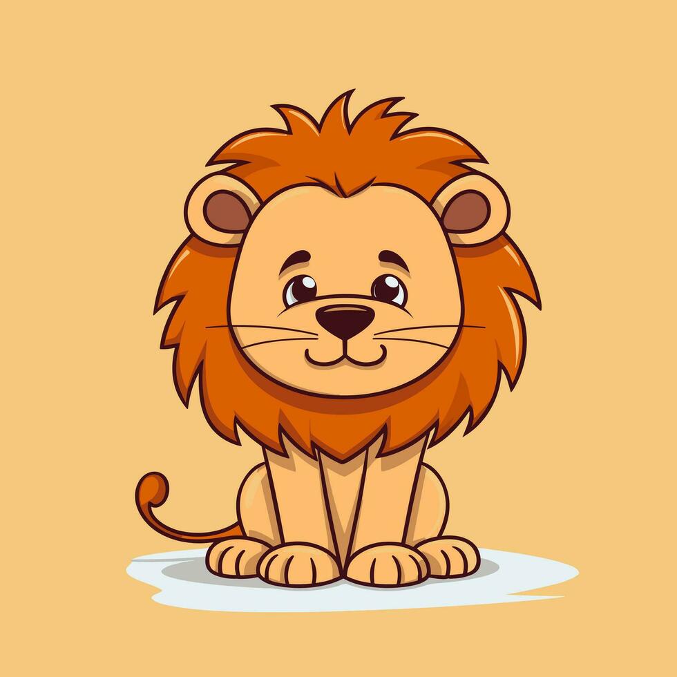 león símbolo linda león dibujos animados vector