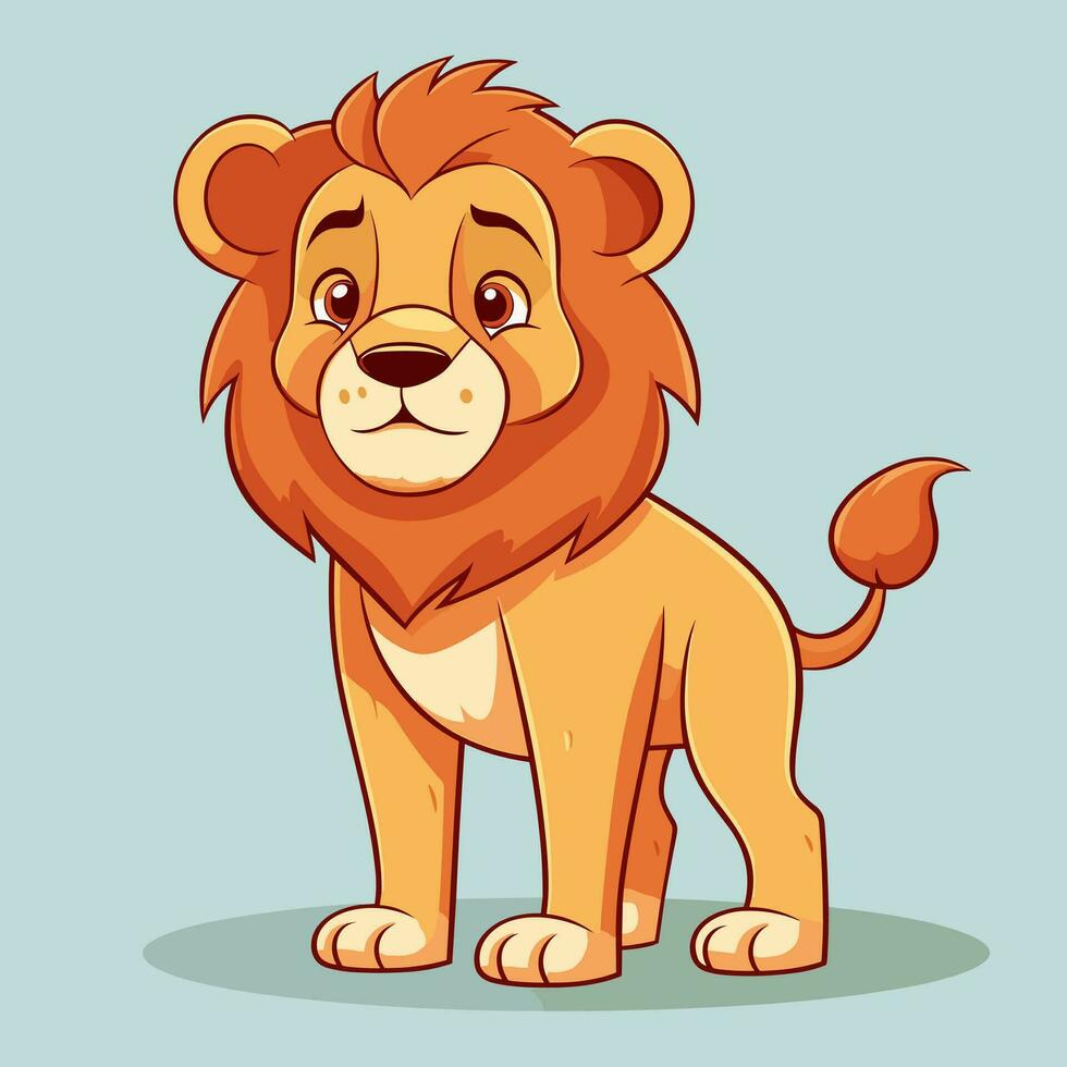 león símbolo linda león dibujos animados vector