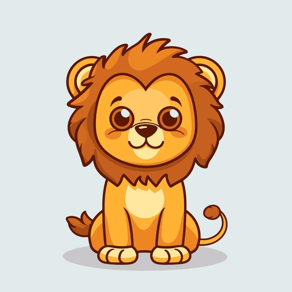 león símbolo linda león dibujos animados vector