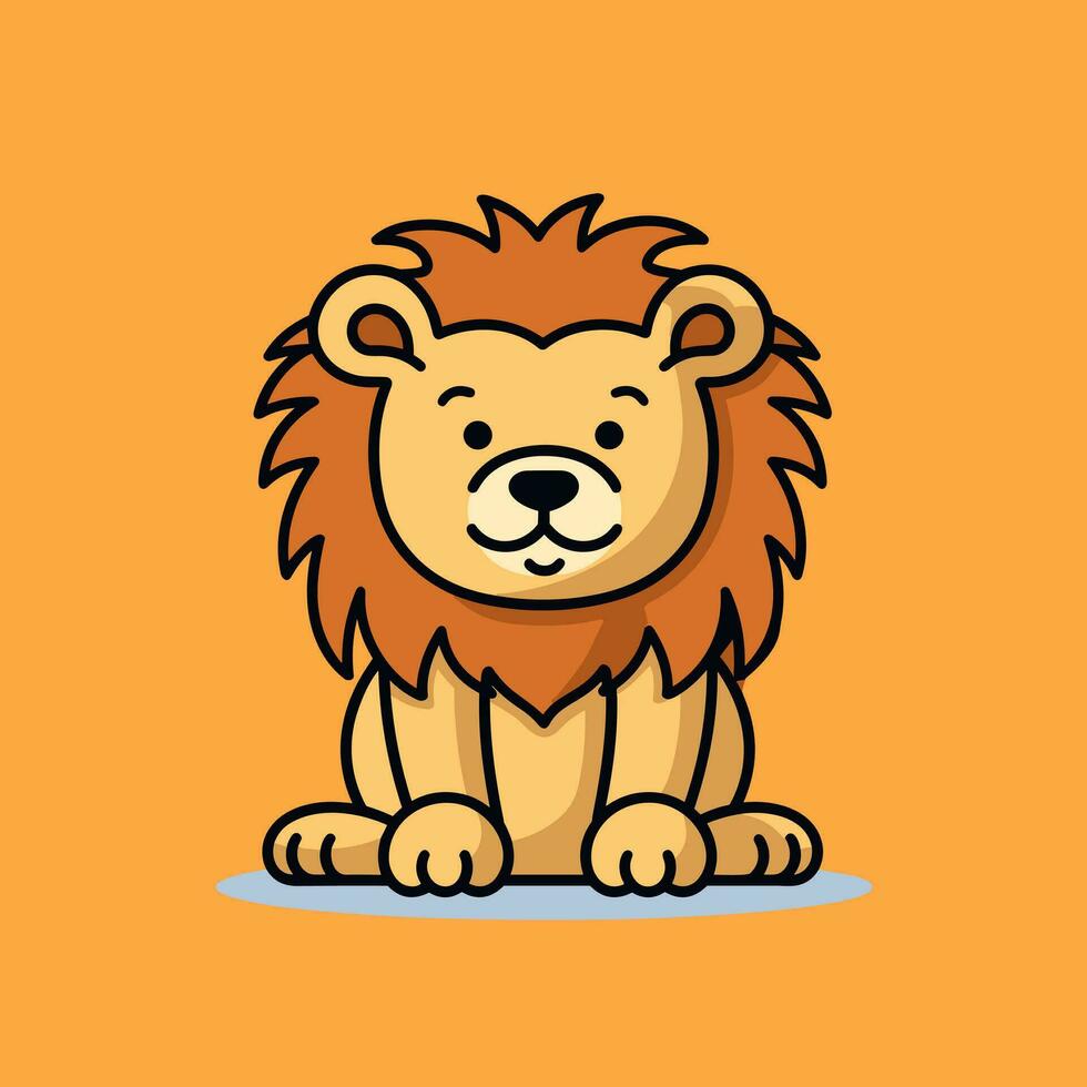 león símbolo linda león dibujos animados vector