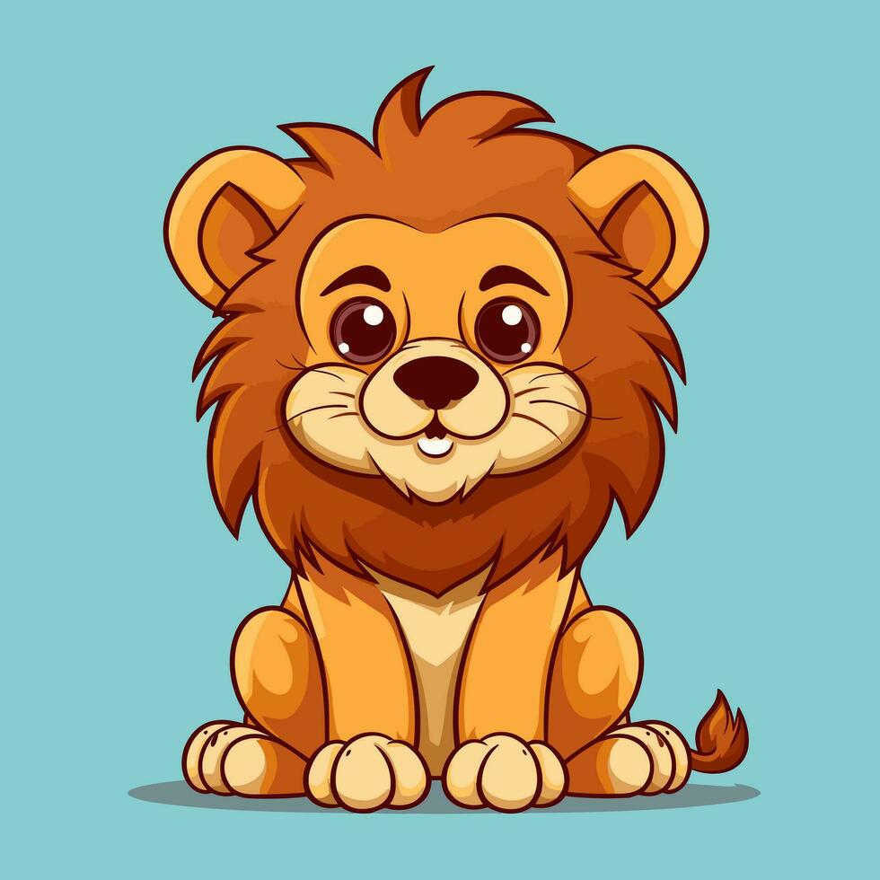 león símbolo linda león dibujos animados vector