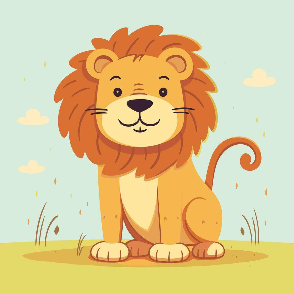 Lion Symbol Cute Lion Cartoon vector