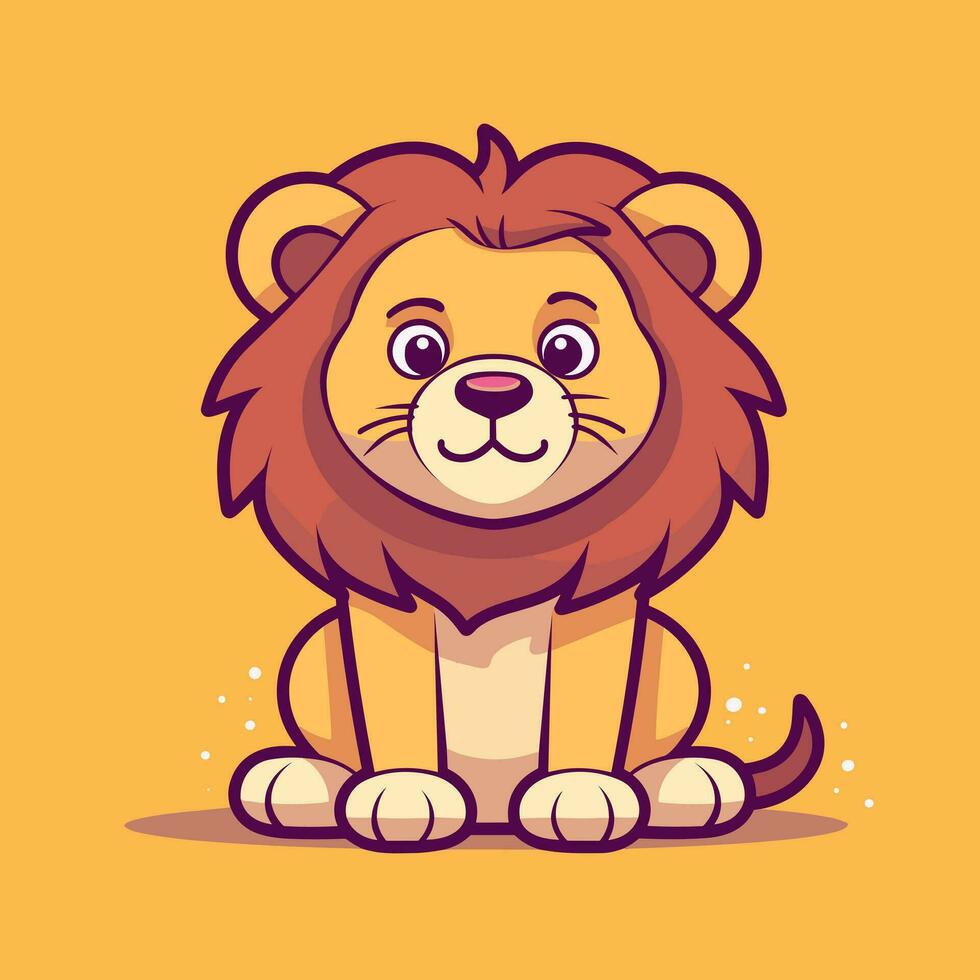 león símbolo linda león dibujos animados vector