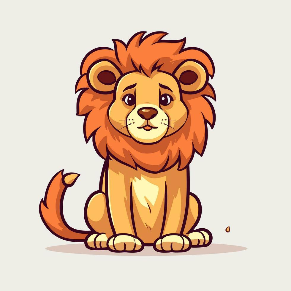 león símbolo linda león dibujos animados vector