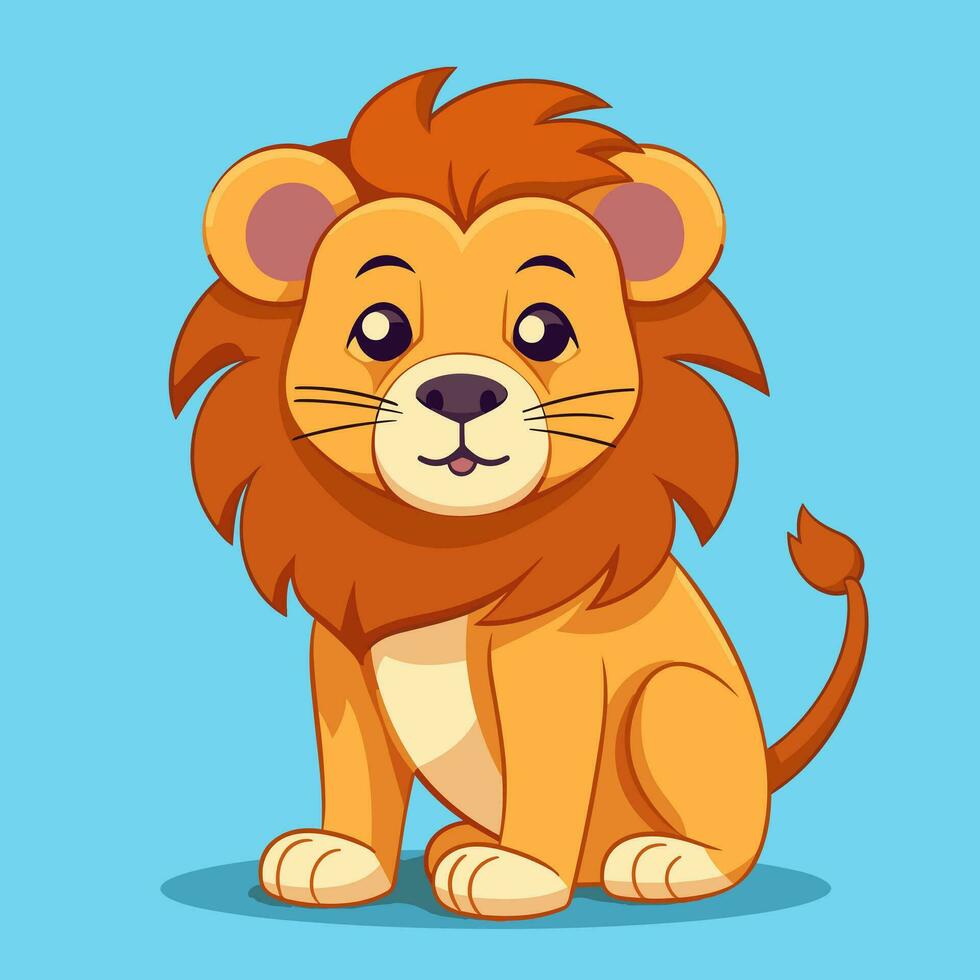 león símbolo linda león dibujos animados vector