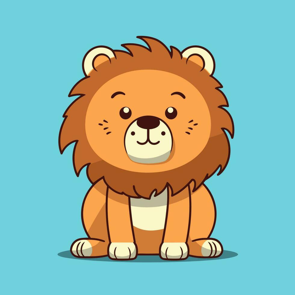 león símbolo linda león dibujos animados vector