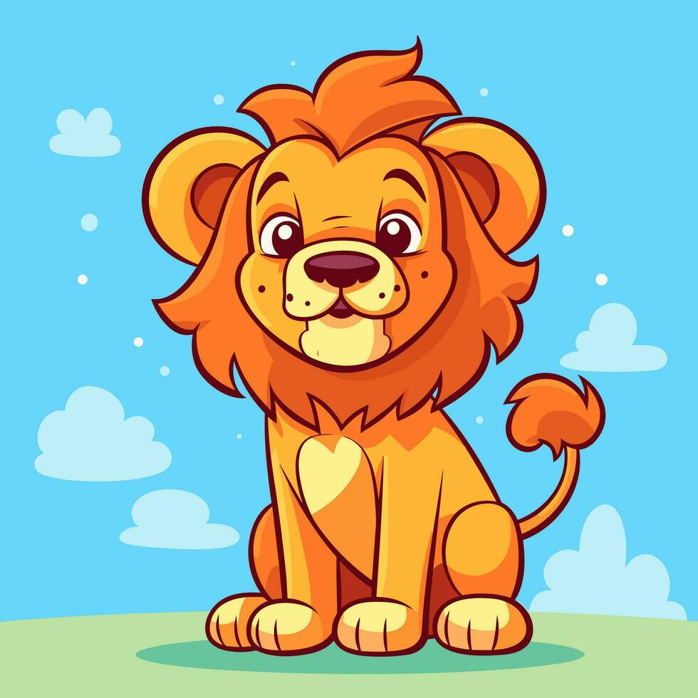 Lion Symbol Cute Lion Cartoon vector