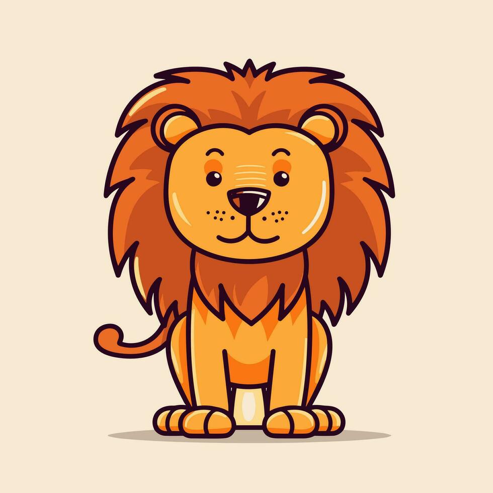 Lion Symbol Cute Lion Cartoon vector