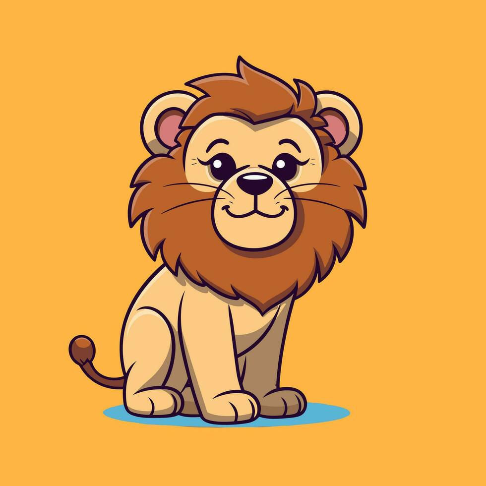 león símbolo linda león dibujos animados vector