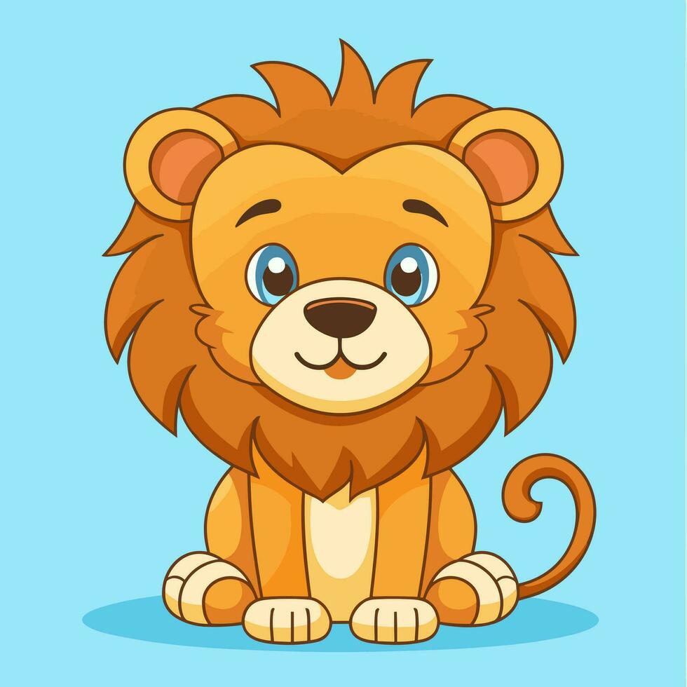 león símbolo linda león dibujos animados vector