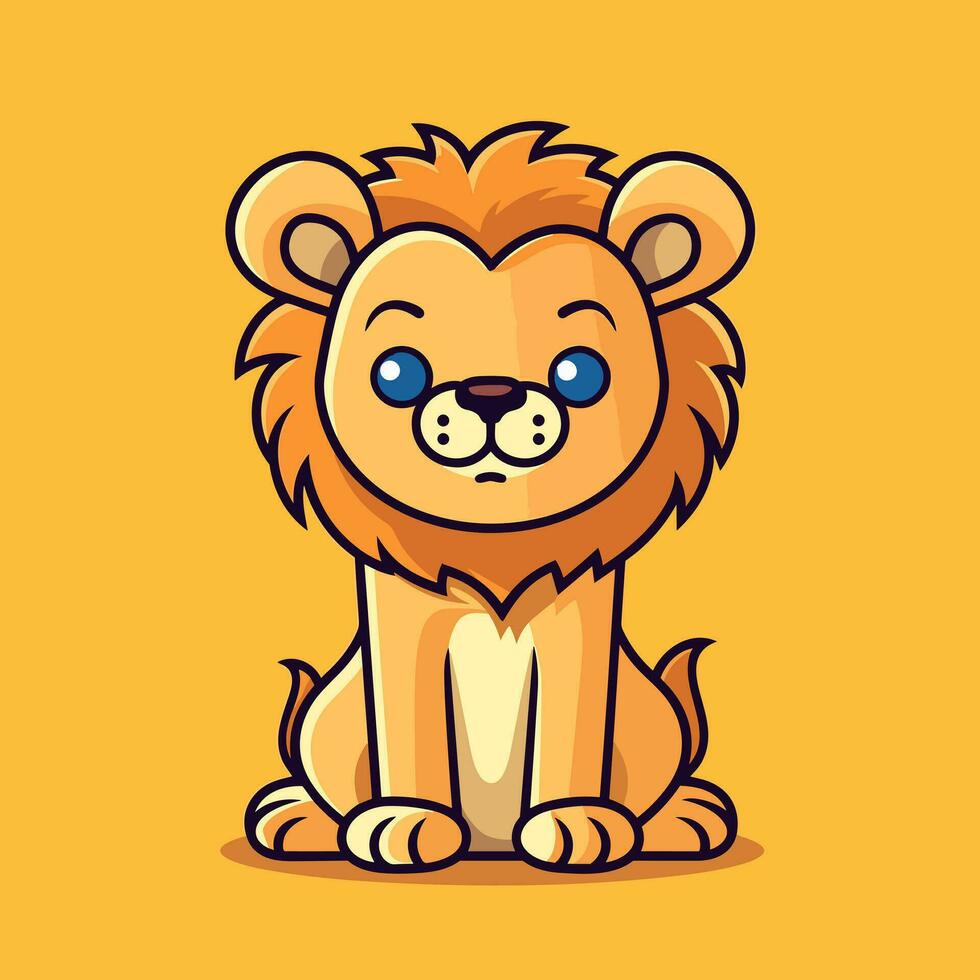 león símbolo linda león dibujos animados vector