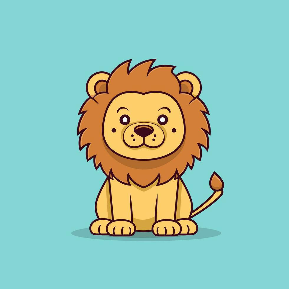 león símbolo linda león dibujos animados vector