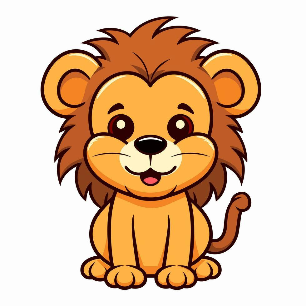 león símbolo linda león dibujos animados vector