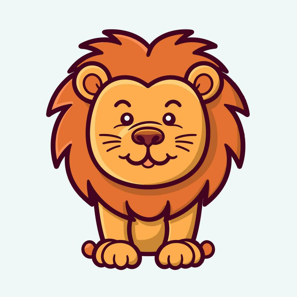 león símbolo linda león dibujos animados vector