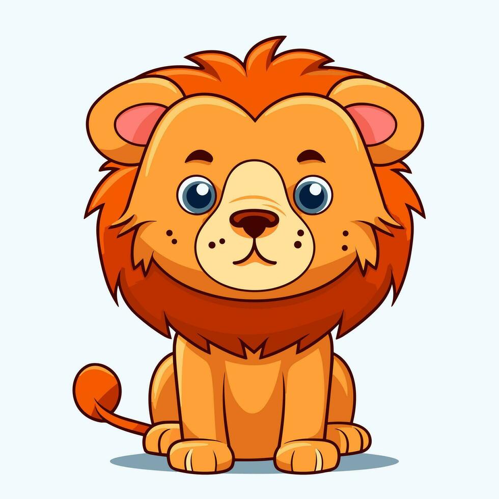 león símbolo linda león dibujos animados vector