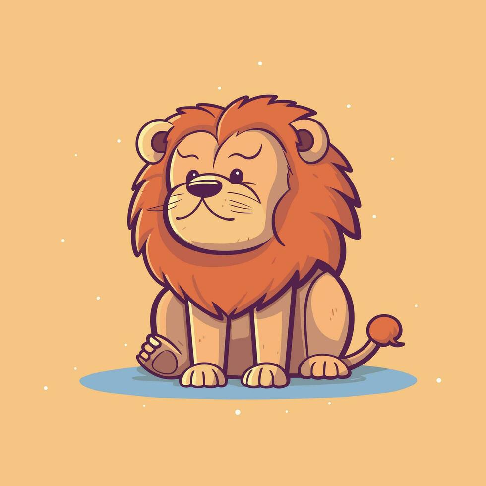 león símbolo linda león dibujos animados vector