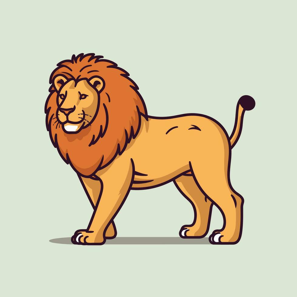 león símbolo linda león dibujos animados vector