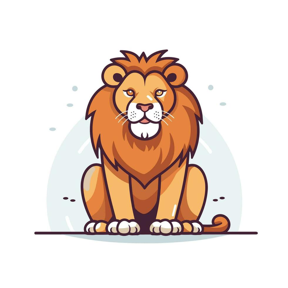 león símbolo linda león dibujos animados vector