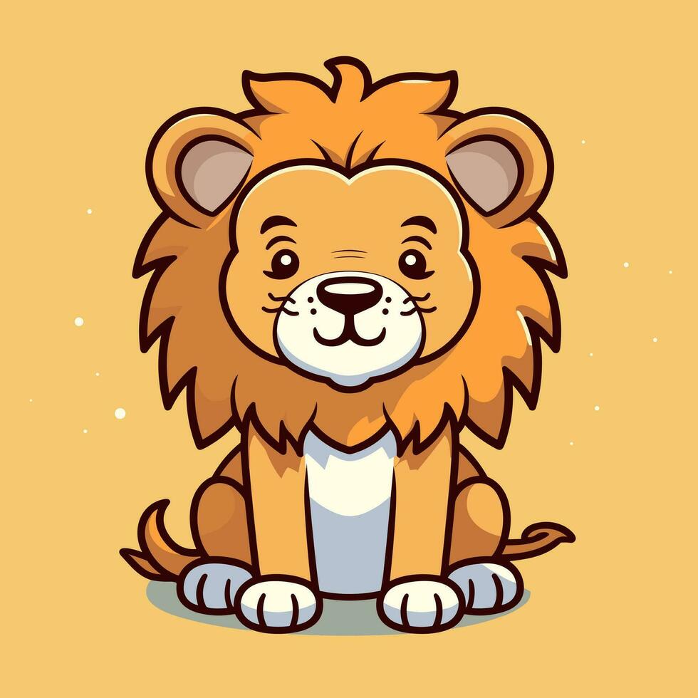 león símbolo linda león dibujos animados vector