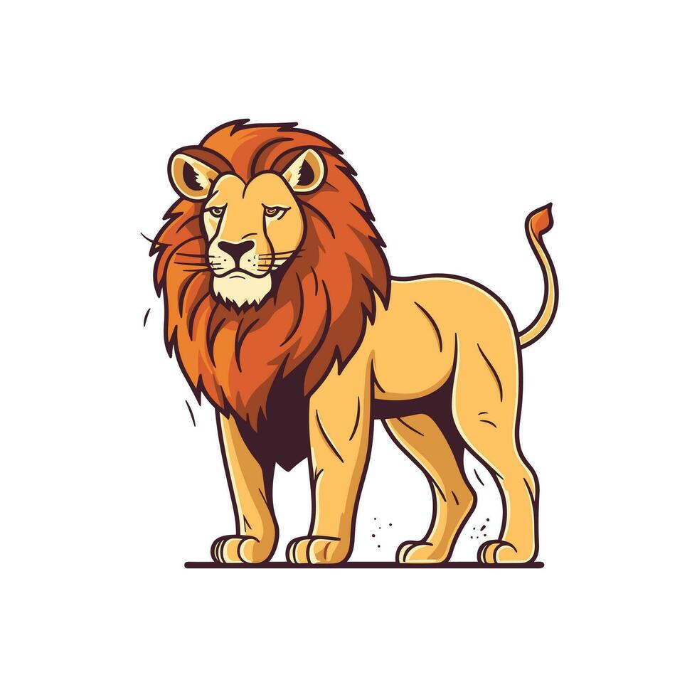 león símbolo linda león dibujos animados vector