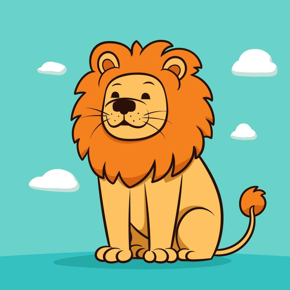 león símbolo linda león dibujos animados vector