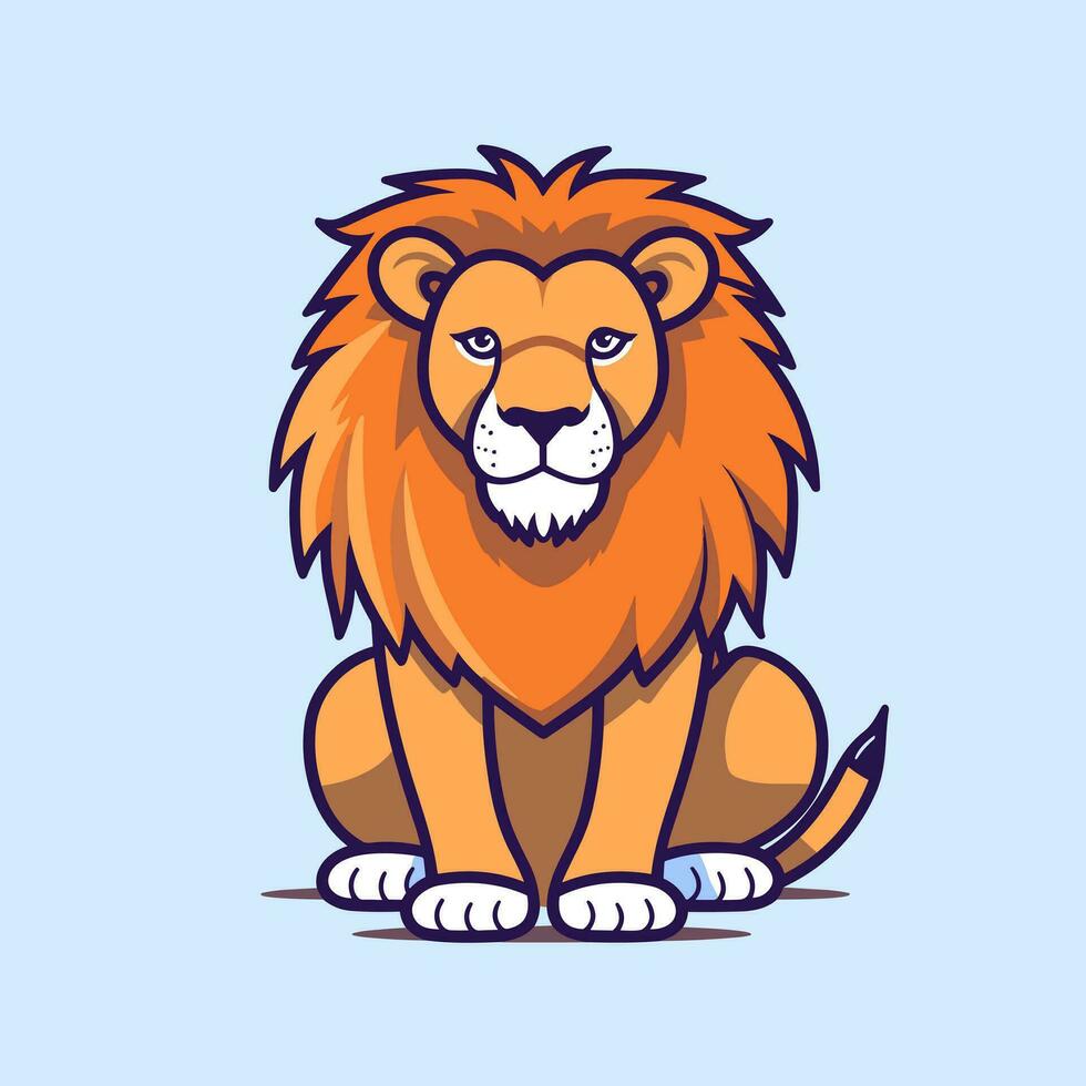 león símbolo linda león dibujos animados vector