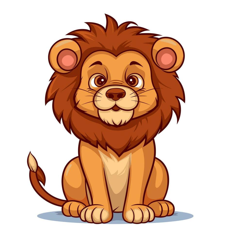 león símbolo linda león dibujos animados vector