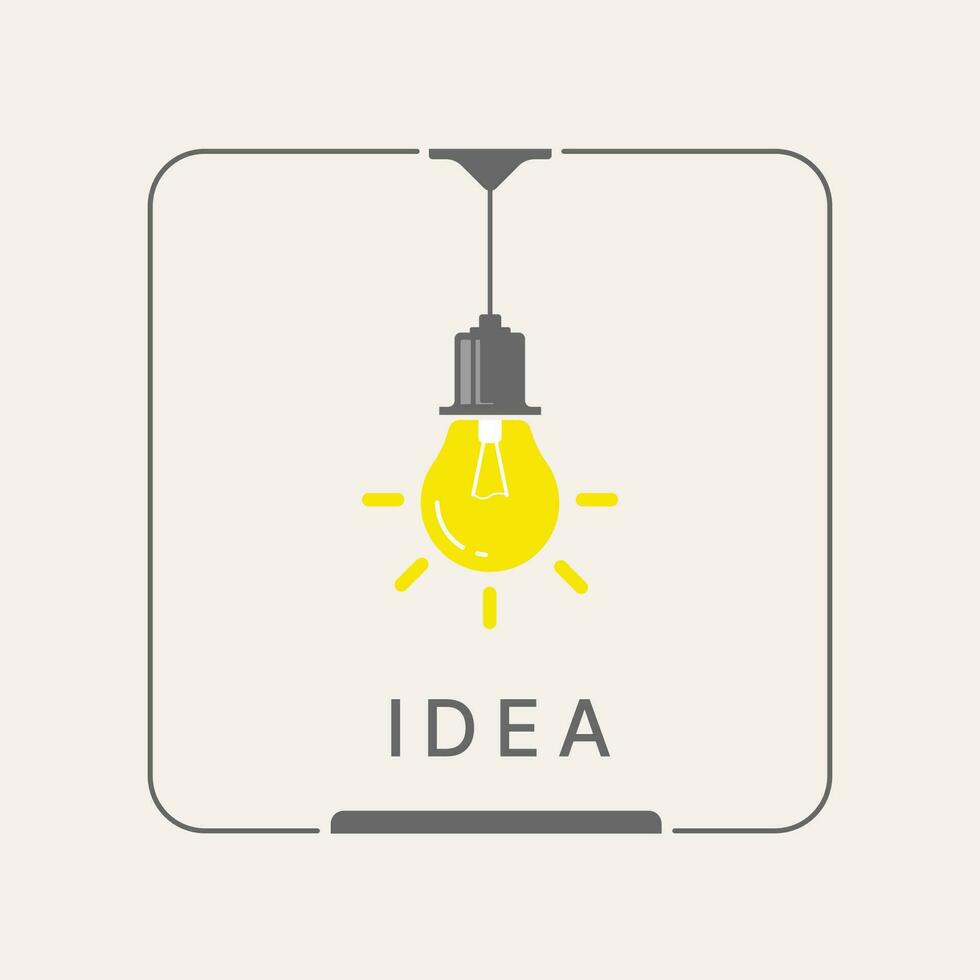 símbolo idea ligero bulbo lámpara diseño vector
