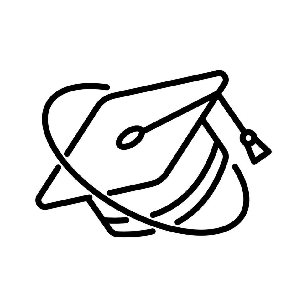 graduation cap icon vector design in line style