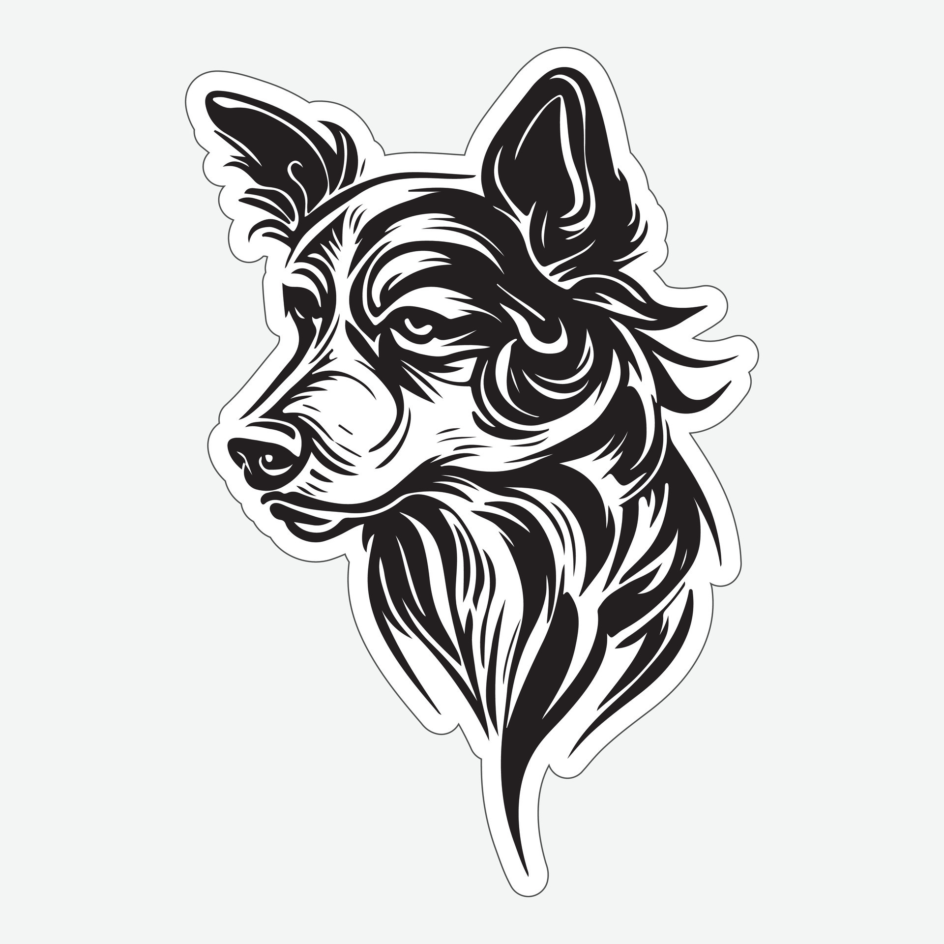 Dog art black and white sticker for printing 27697388 Vector Art at ...